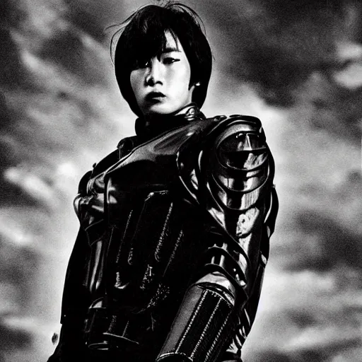 Image similar to Kamen rider black Showa era , movie still, dark ambient, high quality