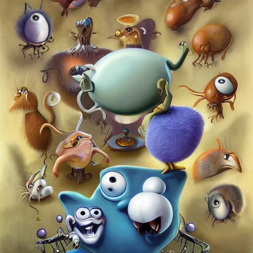 Prompt: surrealism by Greg Craola Simkins , pixar