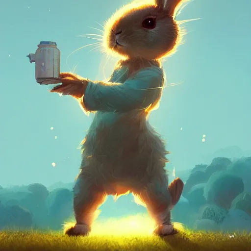 Image similar to cute rabbit by victo ngai and andreas rocha and greg rutkowski trending on artstation unreal engine 8 k hd wallpaperjpeg artifact blur