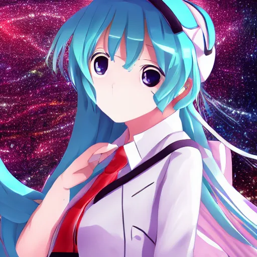 Image similar to hatsune miku pregnant in third trimester, high quality anime art in full growth, by ixima