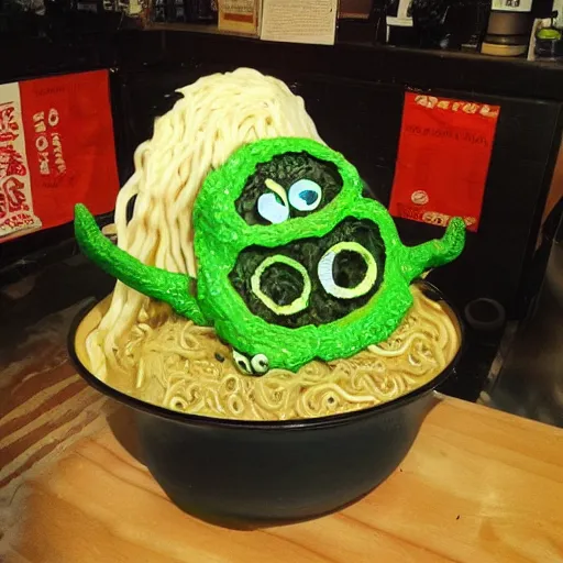 Prompt: cthulhu made of ramen