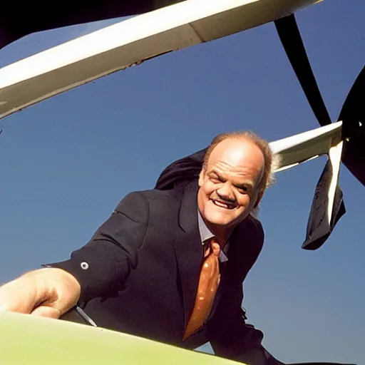 Image similar to kelsey grammer falling out of a plane