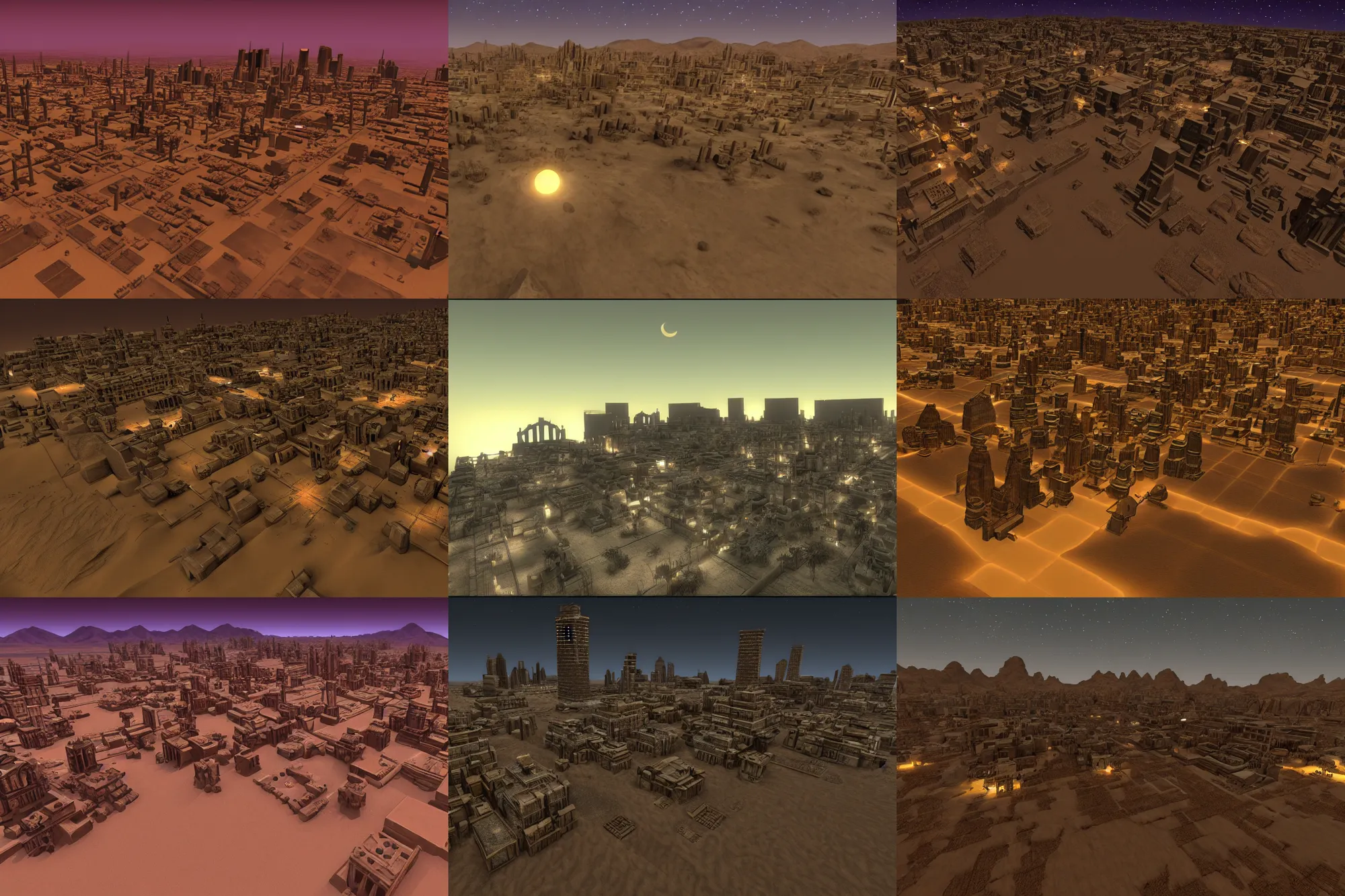 Prompt: Desert City; night; Source Engine