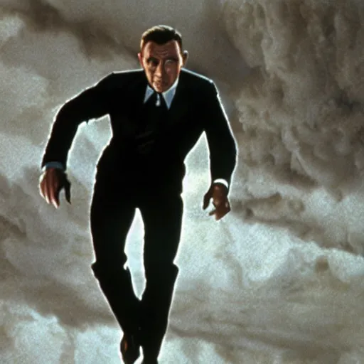 Image similar to James Bond as Spiderman , a film still