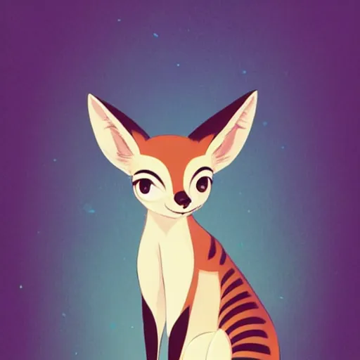 Prompt: fennec fox, clean cel shaded vector art. shutterstock. behance hd by lois van baarle, artgerm, helen huang, by makoto shinkai and ilya kuvshinov, rossdraws, illustration, palm trees, studio ghibli, zootopia