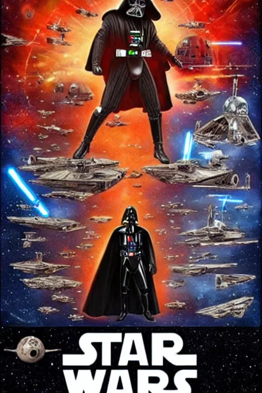 Image similar to a Star Wars movie poster featuring Deadmau5