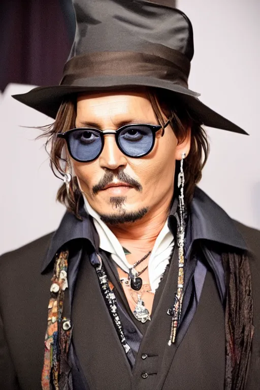 Prompt: Johnny Depp dressed as a calaca, portrait, wide angle