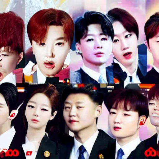 Image similar to xi jinping in a kpop group