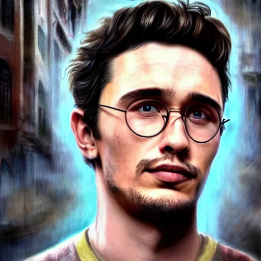 Prompt: hyperrealistic mixed media high resolution painting of James Franco as Harry Potter, stunning 3d render inspired art by István Sándorfi and Greg Rutkowski and Unreal Engine, perfect facial symmetry, dim volumetric lighting, 8k octane beautifully detailed render, full body shot, post-processing, extremely hyper-detailed, intricate, epic composition, highly detailed attributes, highly detailed atmosphere, cinematic lighting, masterpiece, trending on artstation, very very detailed, masterpiece, stunning, flawless structure, lifelike texture, perfection,