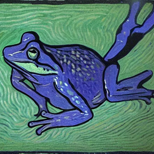 Prompt: frog by Van Gogh