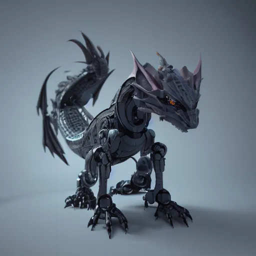 Prompt: a robot similar to a dragon, octane render, 3D