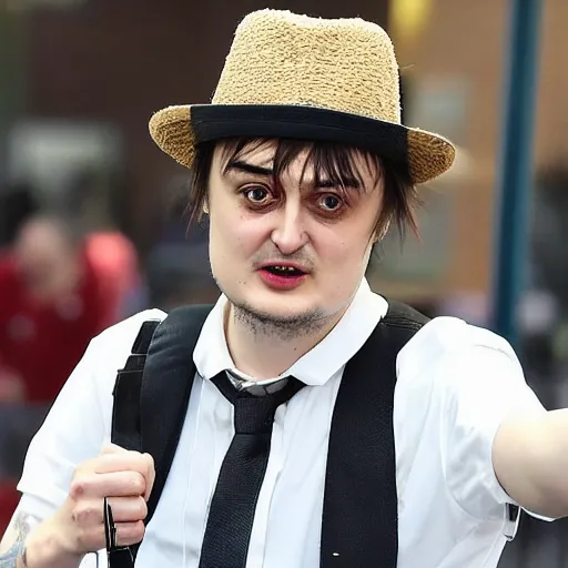 Image similar to pete doherty apprehended illegally selling fidget spinners in the changing room of a leicester leisure center