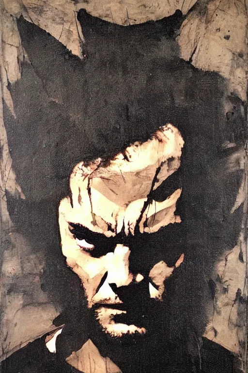 Prompt: Wolverine from the X-Men painting by Nicola Samori