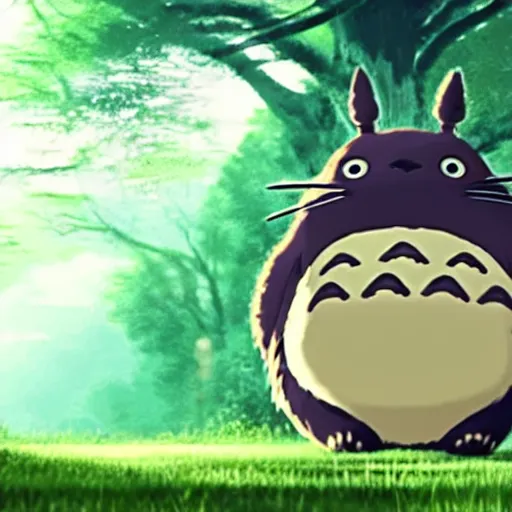 Prompt: photo of my neighbor Totoro walking down the street, realistic, high detail, beautiful lighting, 8k,