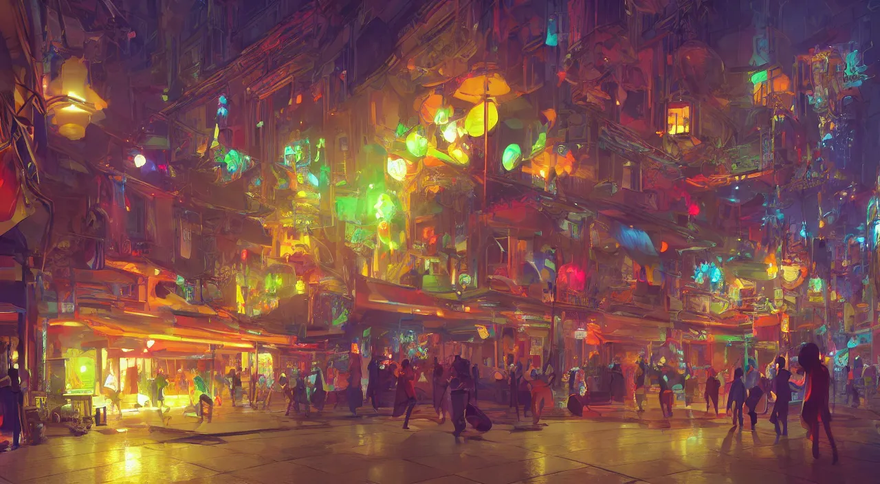 Image similar to bazaar zouk oriantal multicolorful sky shine place mosquet painting stylized digital video game icon global illumination ray tracing 8 k hd resolution, by ilya kuvshinov and cushart krentz and gilleard james