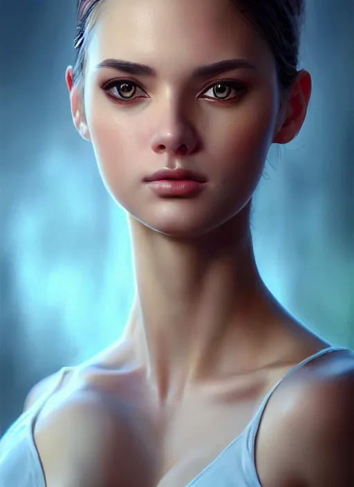 Prompt: photo of a gorgeous young woman in the style of stefan kostic, realistic, sharp focus, 8 k high definition, insanely detailed, intricate, elegant, art by david cronenberg and stanley lau and artgerm and yoshitako amano
