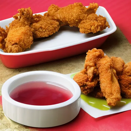 Prompt: fried chicken made of jello