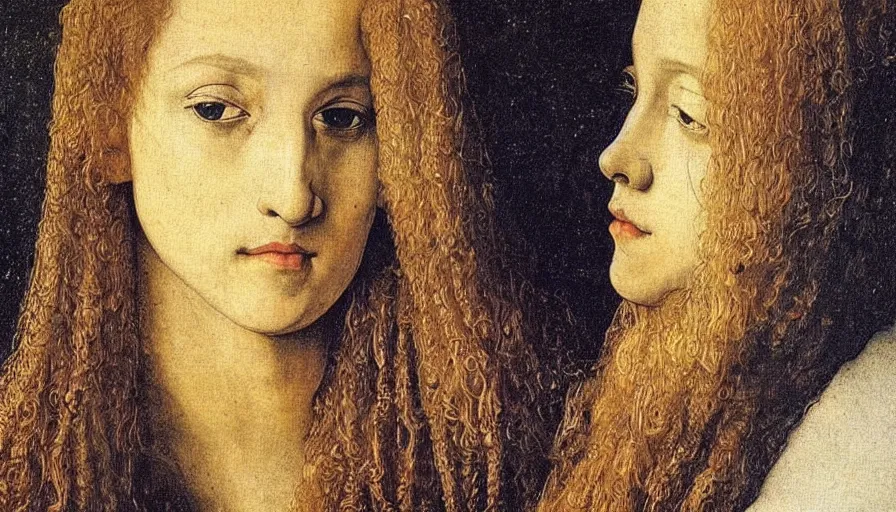 Image similar to painting by albrecht durer, young woman, detailed, stunning