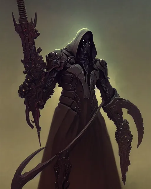 Image similar to reaper from overwatch, character portrait, concept art, intricate details, highly detailed by greg rutkowski, michael whelan and gustave dore