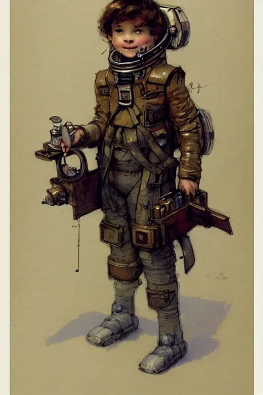 Prompt: page layout ( ( ( ( ( 2 0 5 0 s retro future 1 0 year boy old super scientest in space pirate mechanics costume full portrait. muted colors. ) ) ) ) ) by jean - baptiste monge!!!!!!!!!!!!!!!!!!!!!!!!!!!!!!