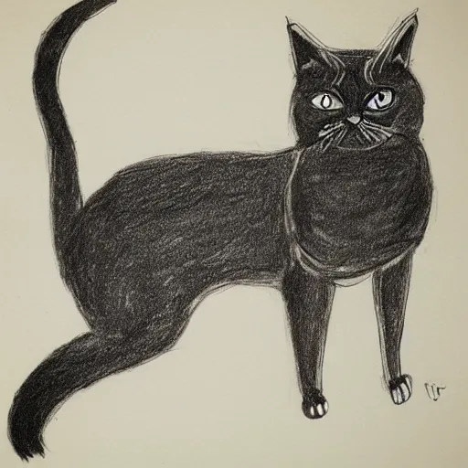 Prompt: exquisite corpse drawing of a cat