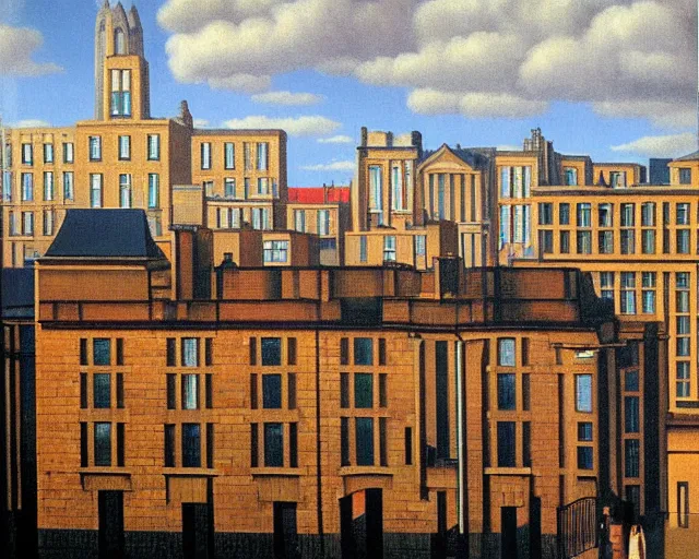 Image similar to newcastle upon tyne by rene magritte