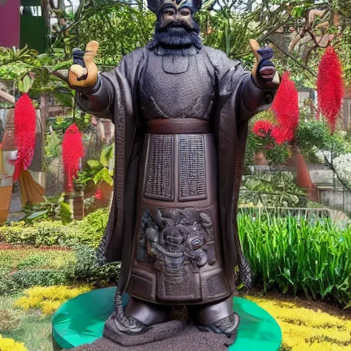 Prompt: statue of guan yu as winnie the pooh