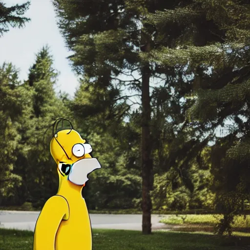 Image similar to portrait photo still of real life homer simpson!!!!!, 8 k, 8 5 mm f 1. 8