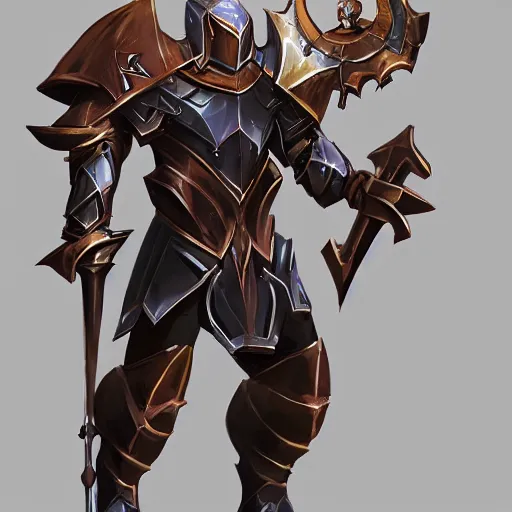 Image similar to a concept art of a strong antropomorphic dragon paladin knight with his shiny armature and a big war hammer. orb light