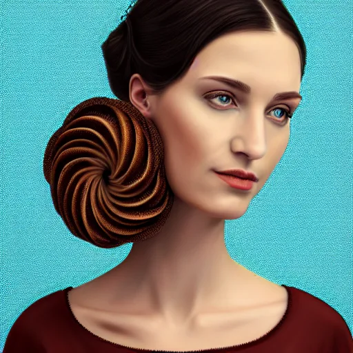 Image similar to portrait of a woman with a bundt face, digital art, 8k, trending on artstation