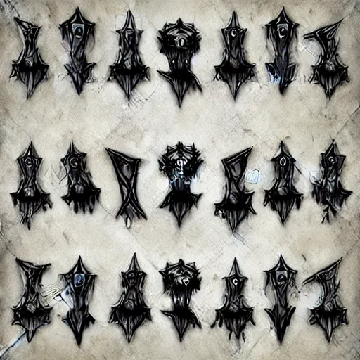 Image similar to Set of 2d undead death warlock skill and spell effects icons for fantasy rpg games