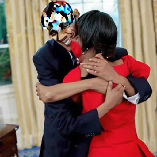 Prompt: Barack Obama hugging his anime waifu, trending on Twitter, set on afternoon