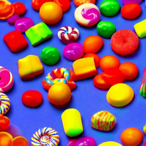 Image similar to candies. A very detailed and hight quality digital art piece. Trending on artstation, 4k, high resolution