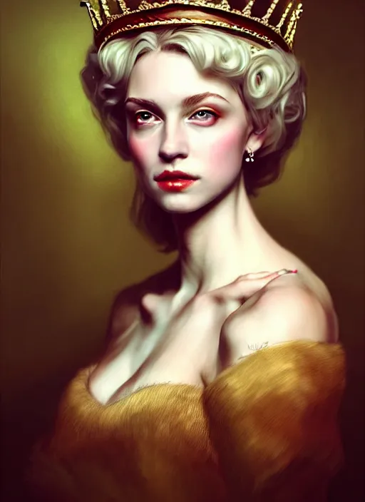 Image similar to dainty wilder as queen, incredibly detailed face, true anatomy, art by wlop