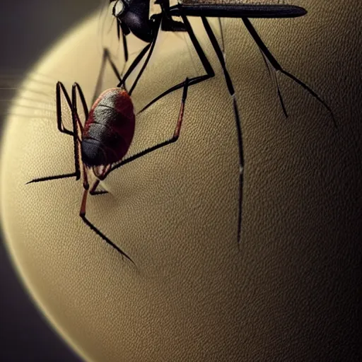 Prompt: close up of a mosquito but his body is replaced by a single human eyeball , made by Stanley Artgerm Lau, WLOP, Rossdraws, ArtStation, CGSociety, concept art, cgsociety, octane render, trending on artstation, artstationHD, artstationHQ, unreal engine, 4k, 8k,