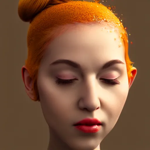 Prompt: portrait of a woman with a cake pan face, digital art, 8k, trending on artstation