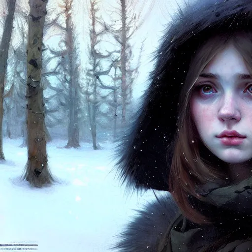 Prompt: young angry woman, beautiful girl, full body, parka, in an igloo, realistic, serov, surikov, vasnetsov, repin, kramskoi, insanely detailed, charlie bowater, tom bagshaw, high resolution, octane rendered, unreal engine, illustration, trending on artstation, masterpiece, 8 k