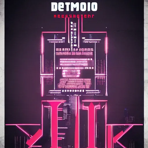 Image similar to demo poster of a stylized font, cyberpunk, behance, hd