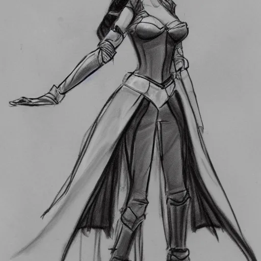 Image similar to milt kahl sketch of victoria justice as princess padme from star wars episode 3