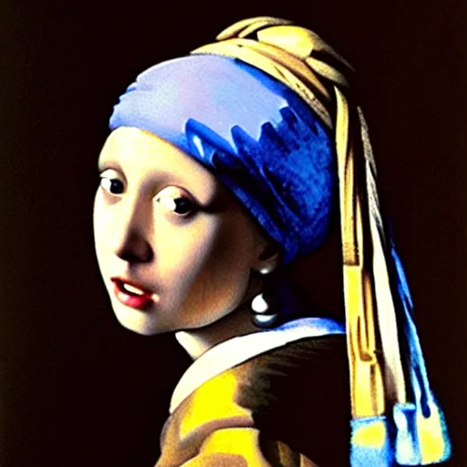 Image similar to girl with a pearl earring by h r giger