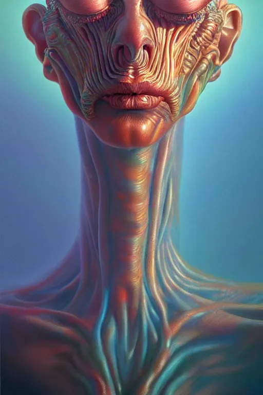 Prompt: hyperrealistic close-up baroque psychedelic!! organic alien!! in another dimension highly detailed concept art eric zener elson peter cinematic hard rainbow lighting high angle hd 8k sharp shallow depth of field, inspired by Zdzisław Beksiński