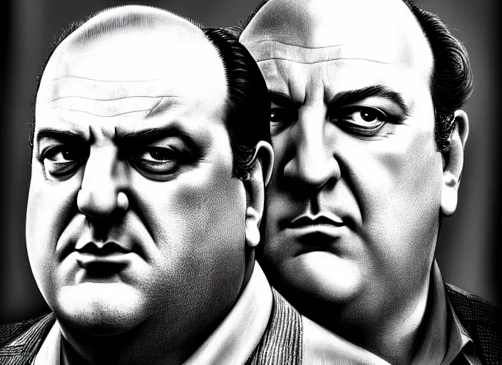 Prompt: a portrait of tony soprano drawn by aleksander rostov, details, hyper - detailed, hd, hdr, 4 k, 8 k