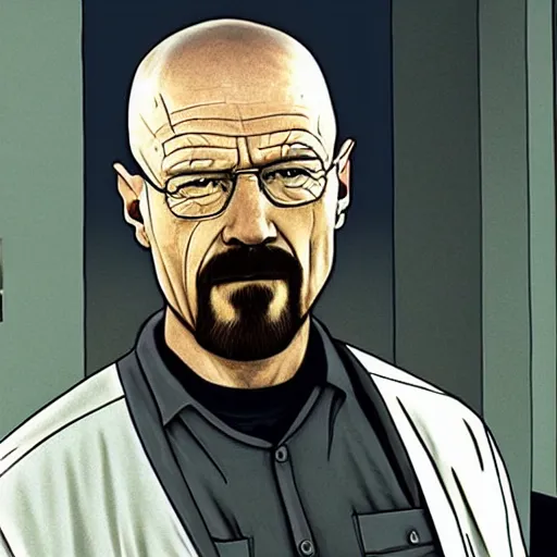 Prompt: walter white in ( a scanner darkly ) movie