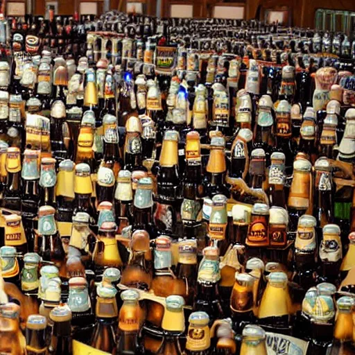 Prompt: a sea of beer