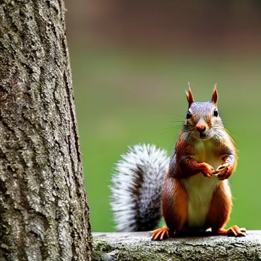 Prompt: a squirrel with a gun