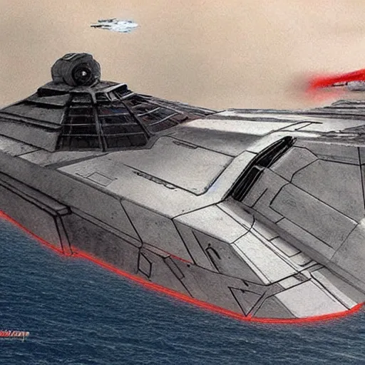 Image similar to star wars ship, concept art