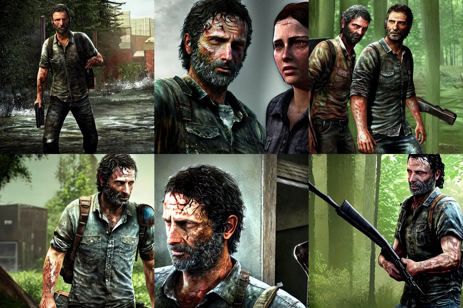 Prompt: Andrew Lincoln as Joel in The Last Of Us