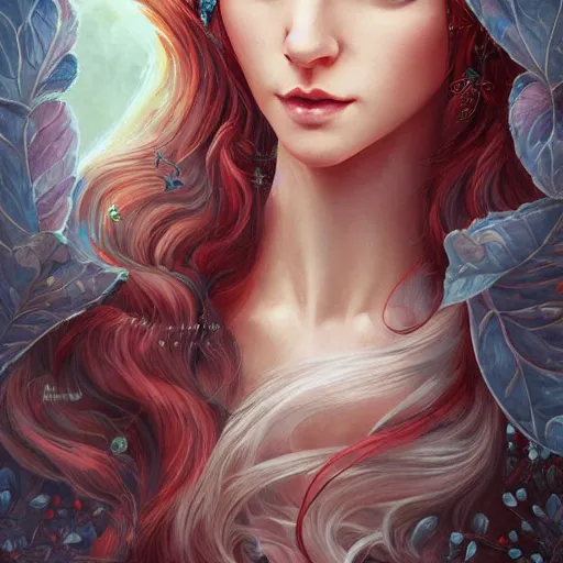 Image similar to portrait of beautiful elvish goddess , 8k, highly detailed, sharp, realistic, in style of Anna Dittmann