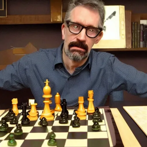Image similar to gordon freeman playing chess