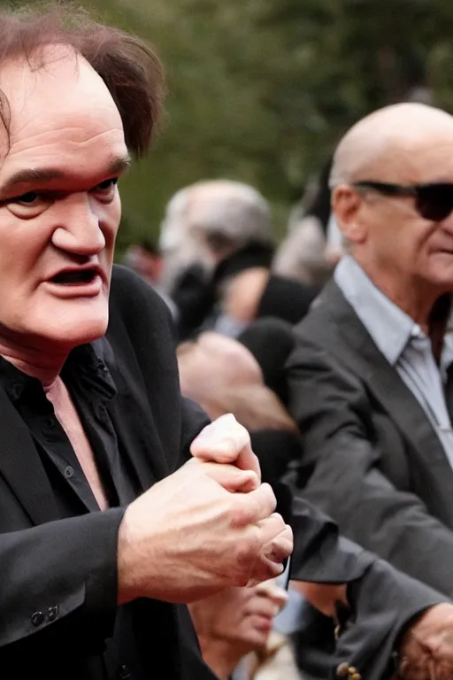 Prompt: quentin tarantino at a jewish funeral, directed by quentin tarantino 8 k